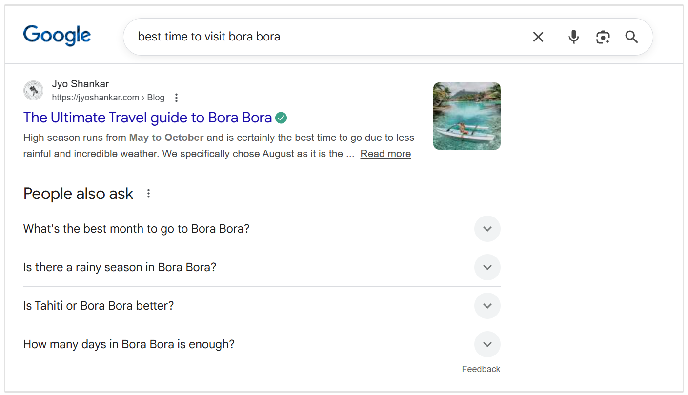 best time to visit Bora Bora search